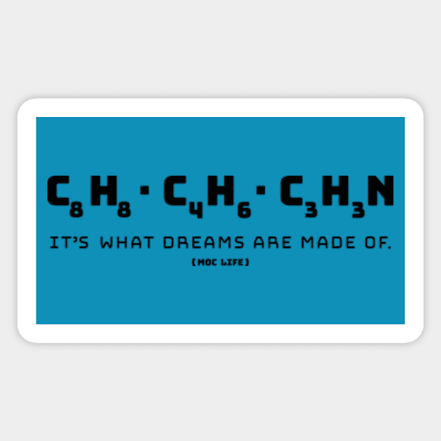 Acrylonitrile Butadiene Styrene {light} Sticker by iMadeThis! Tee